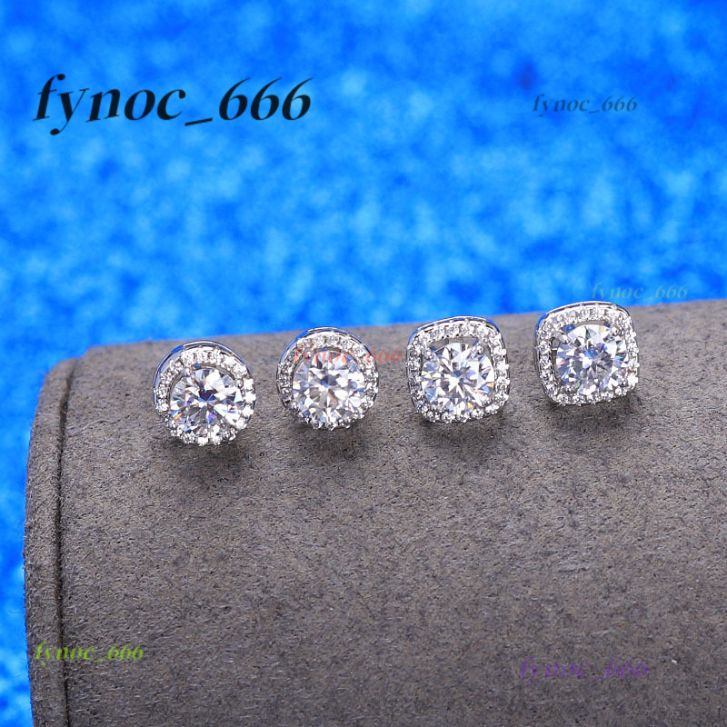 2025 Wholesale Women 925 Sterling Silver Gra Diamond Moissanite Studs Earrings