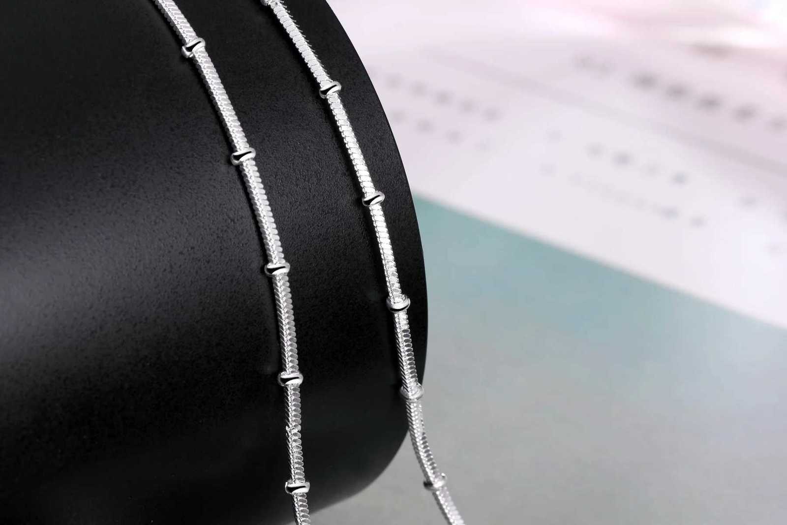 45-60cm 925 Sterling Silver Snake Chain Necklace Jewelry European Style Popular for Women and Men Cute Charms Fashion Christmas Gift XJ250708