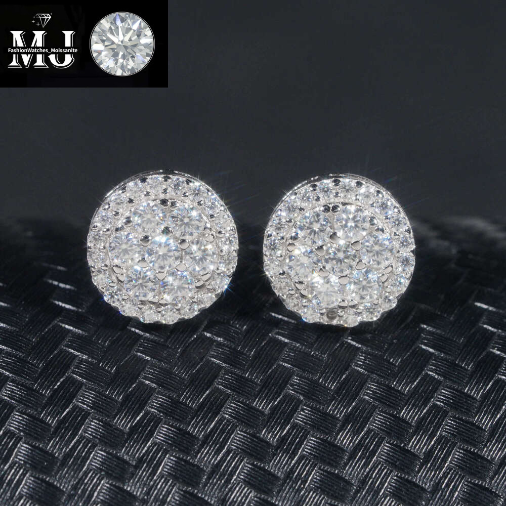 Gra Certificate Pass Dia Tester Iced Out Hip Hop Popular Sterg Sier VVS Moissanite Stud Earrings