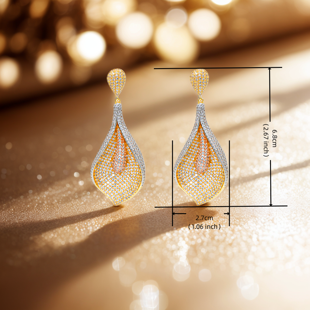 Chic Ladies' Gift Idea: Allergy-Free Pure Silver Backed Lily Blossom Pendant Earring Pair