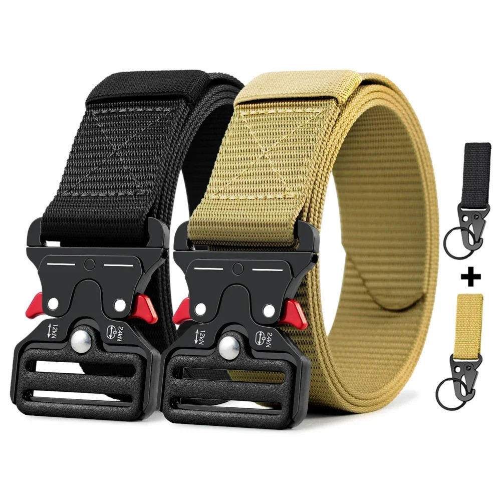 Outdoor Hunting Metal Tactical Belt Alloy Buckle High Quality MultiFunction Marine Corps Canvas for Men Mens 250716