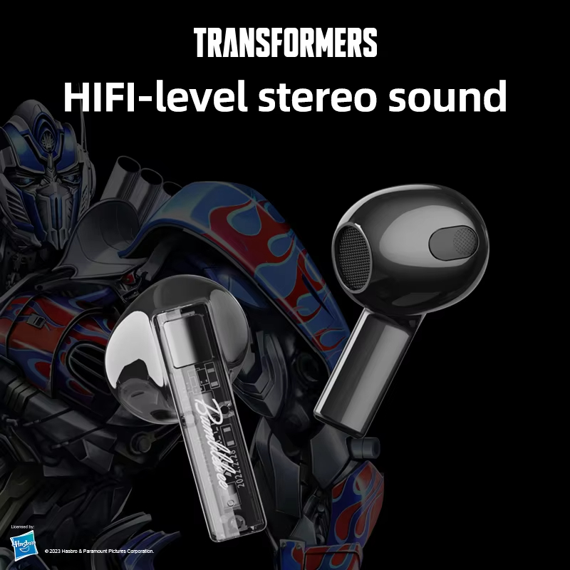 TRANSFORMERS TWS Transparent Gaming Earphones Music HD Call HiFi Sound Low Latency Headphones Fashion Bluetooth Earbuds TF-T08