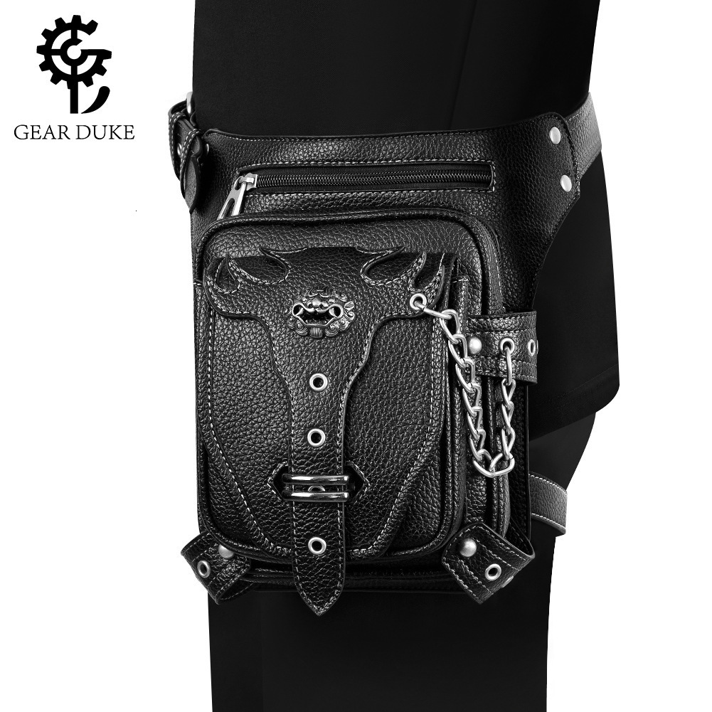 New Tactical Motorcycle Riding Men's Waist PU Leather Biker Leg Strap Outdoor Bag ddmymoon