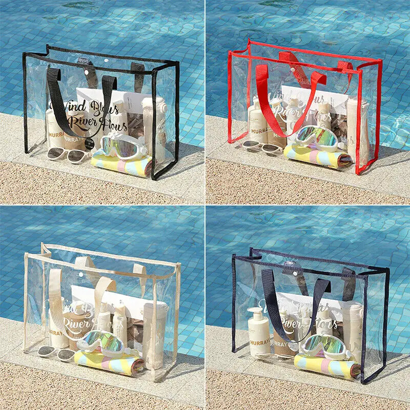 Fashion Women Clear Tote Pvc Laser Waterproof Transparent Handbags Female Large Shopper Shoulder Bag Summer Beach Portable Pouch 250723