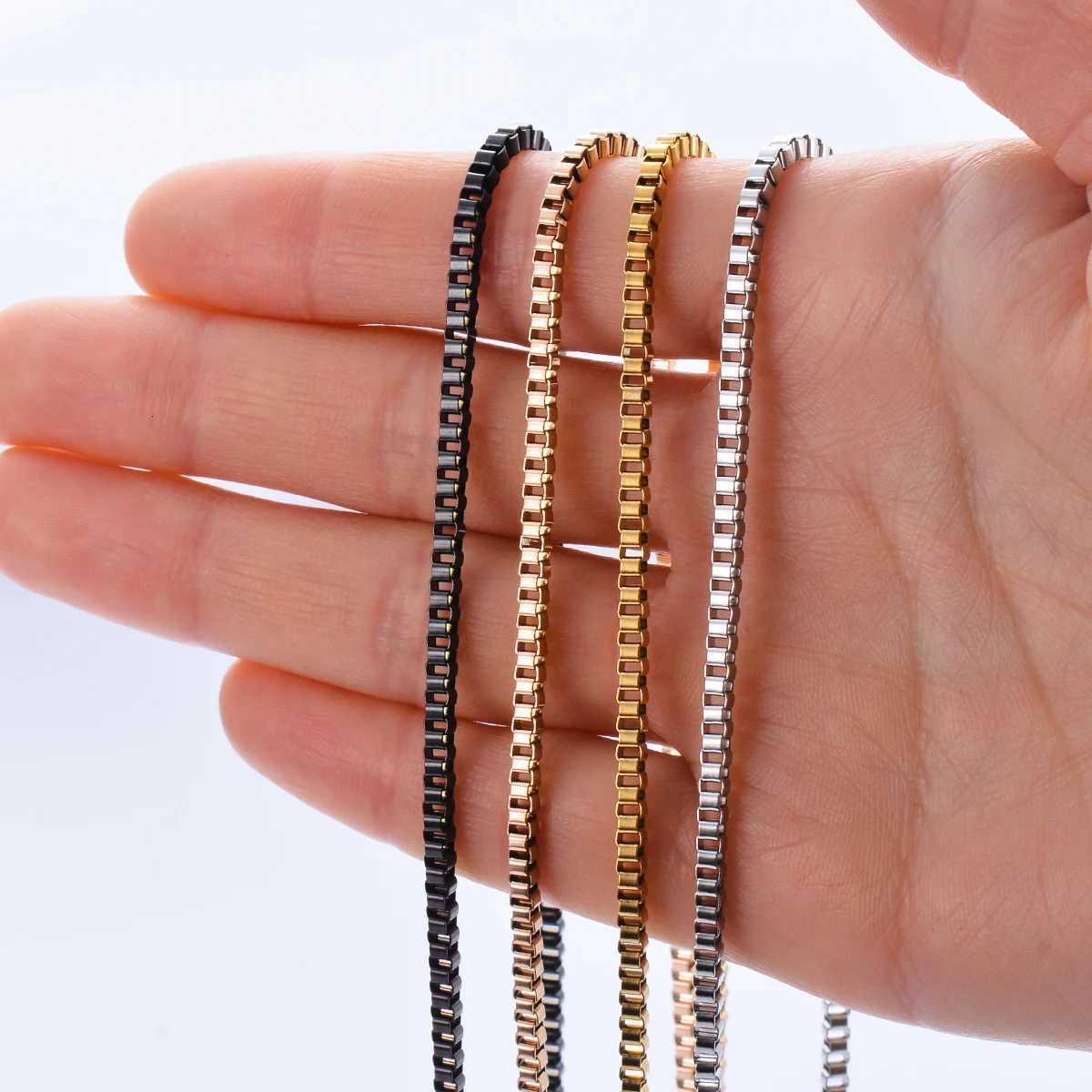 1Pc Width 1.5mm/2mm/2.5mm/3mm Stainless Steel Box Chain Necklace DIY Jewelry Making for Men and Women XJ250708