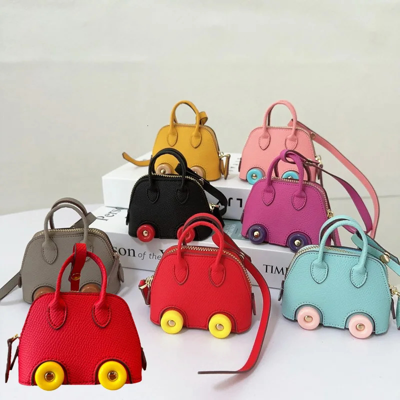 Mini Car Wheel Bag Shell Pendant Headphone Keychain Ornament Purse Lipstick With Wheels Accessory Exquisite 250728