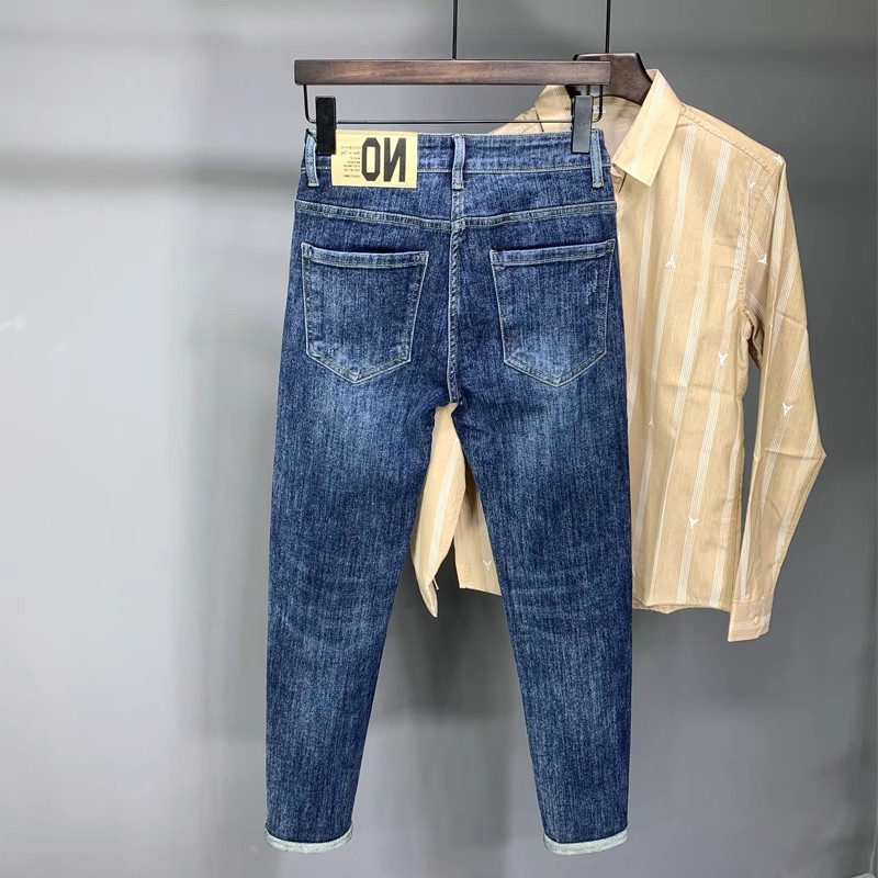 hot free shipping designer pants for man Slim fit small foot casual style