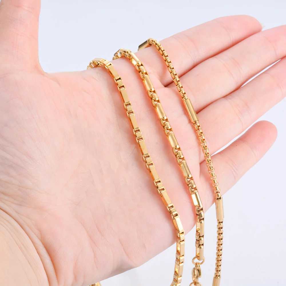 1 Piece Stainless Steel Square Pearl Chain Necklace 3 1 Handmade Box Chain DIY Jewelry Making Bracelet Anklet Necklace XJ250708