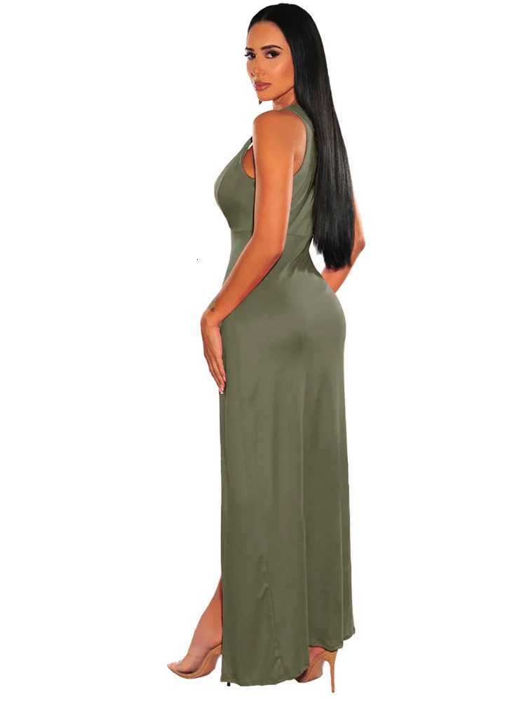 Sexy Deep V Neck High Split Bodycon Cocktail Party Maxi Dress Women Formal Evening Dress Solid Red Summer Long Club Dress Z250728