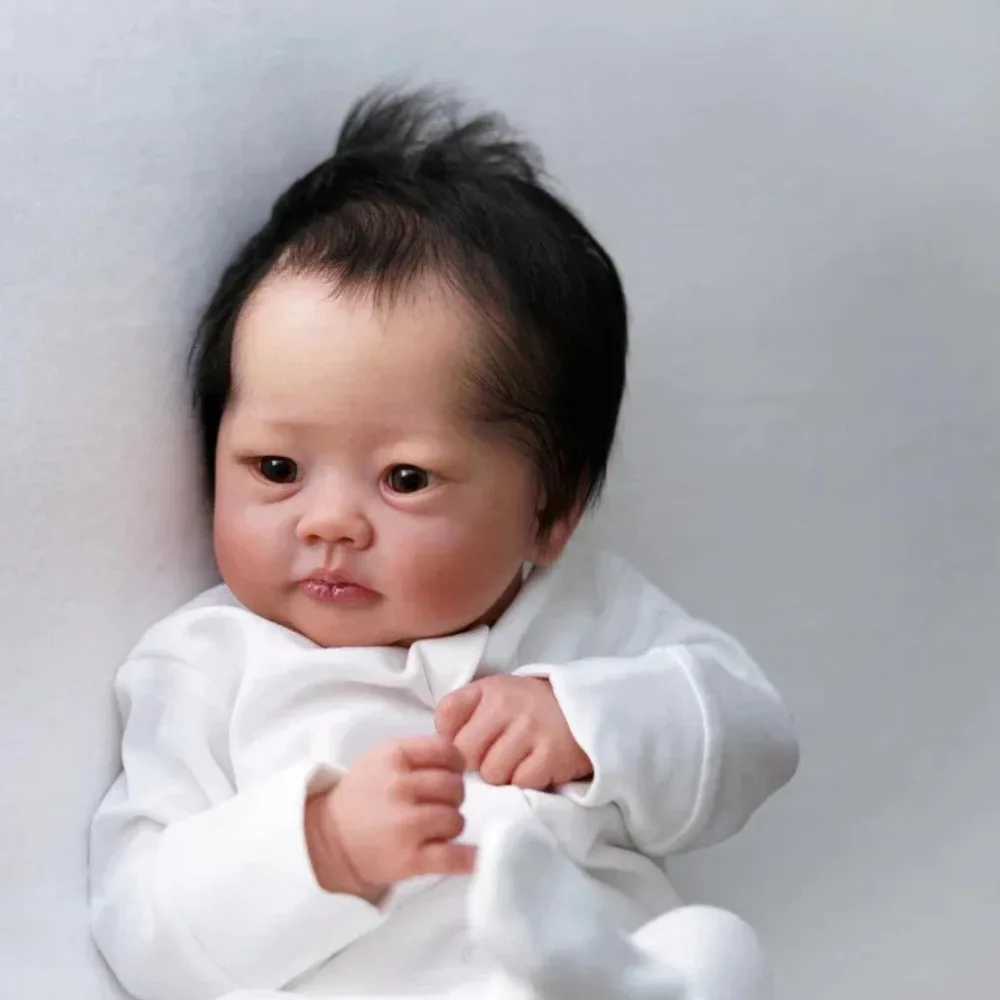 19inch Already Finished Reborn Baby Doll Lali Lifelike Soft Cuddly Multiple Layers Painting 3D Skin Visible Veins Reborn Dolls W250728