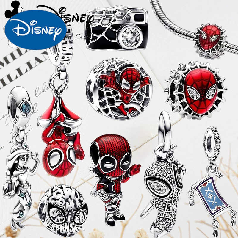 Disney MINISO Marvel Comics 2025 Hot Sale DIY Making Spider-Man Series Charm Bead Fit Original Europeans Bracelet DIY Fine Jewelry Gift W20250728