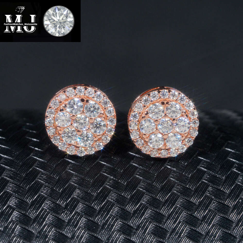 Gra Certificate Pass Dia Tester Iced Out Hip Hop Popular Sterg Sier VVS Moissanite Stud Earrings