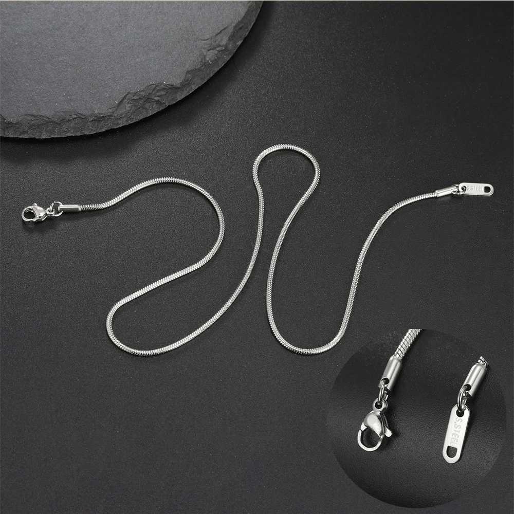 My Shape Round Snake Chain Necklace for Women Men Stainless Steel Link Chain 0.9mm 1.2mm 2mm Choker Fashion Jewelry Gifts XJ250708