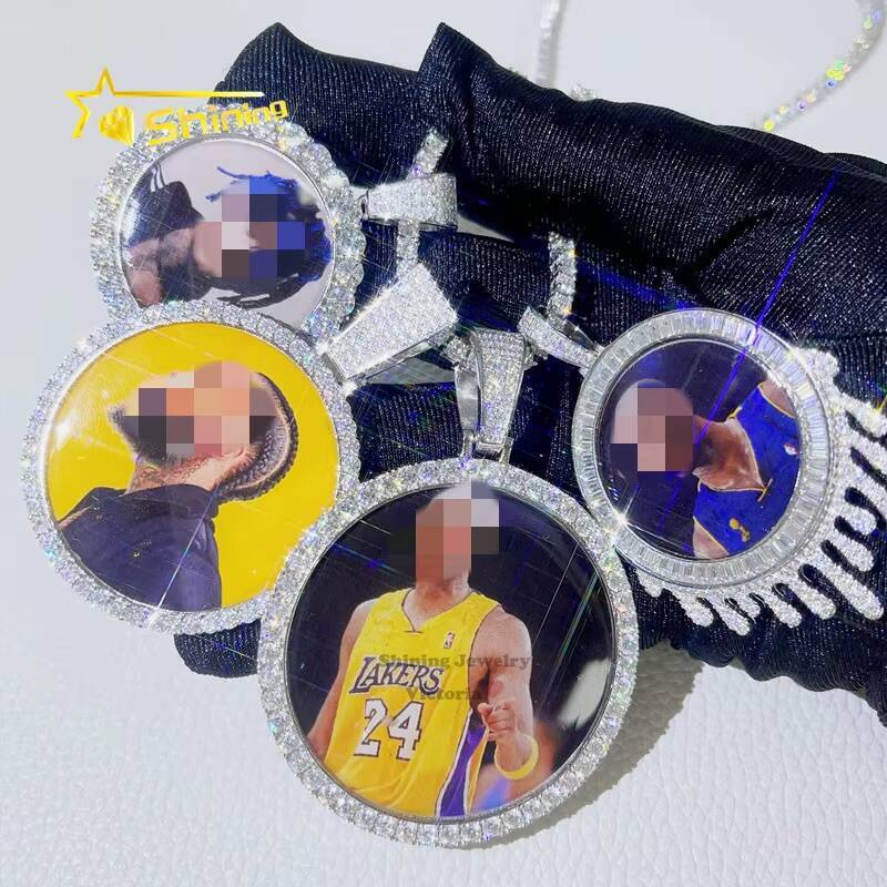 GRA Certificated Pass Diamond Tester 45MM Picture Photo Memory Custom Moissanite Hip Hop Pendant
