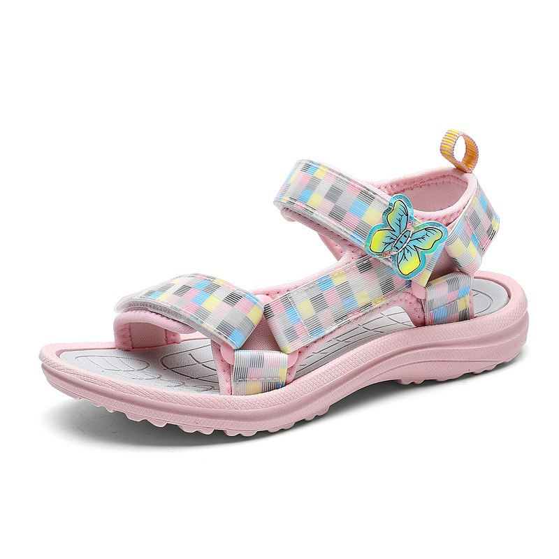 Cartoon Butterfly Children's 2025 Sweet Style Sandals for Big Kids Soft Sole Girls' Beach Shoes