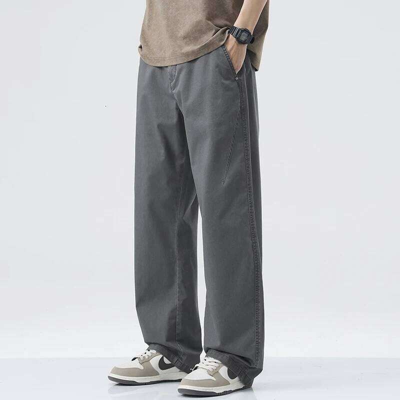 Designer Clothing 2025 HIQOR American Casual Straight Spring Men's Summer Y2k Cargo Pants Baggy Armygreen Haruku Jogging Trousers Man