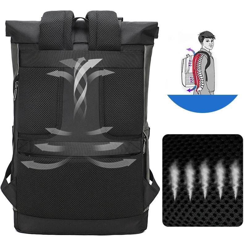 Laptop Backpack Women Men Roll Top Waterproof Travel Hiking Rucksack Lightweight Casual Daypack Stylish School Bag high-quality