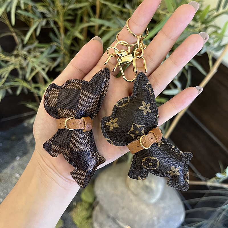 Classic French Bulldog Cute Dog Highend Car Keychain Cartoon Creative Key Chain Bag Pendant Accessory 250728