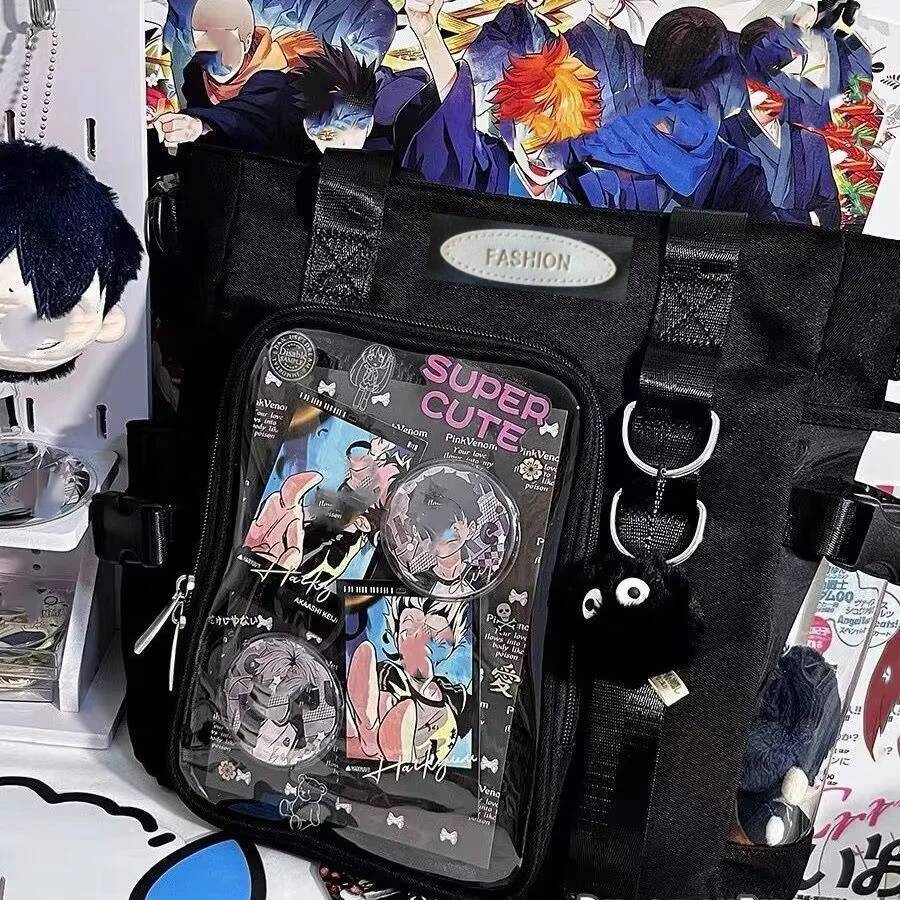 Niche Japanese Transparent Ita Casual Large Capacity Girl Shoulder Crossbody Fashionable Ulzzang Tote Bag ItaBag