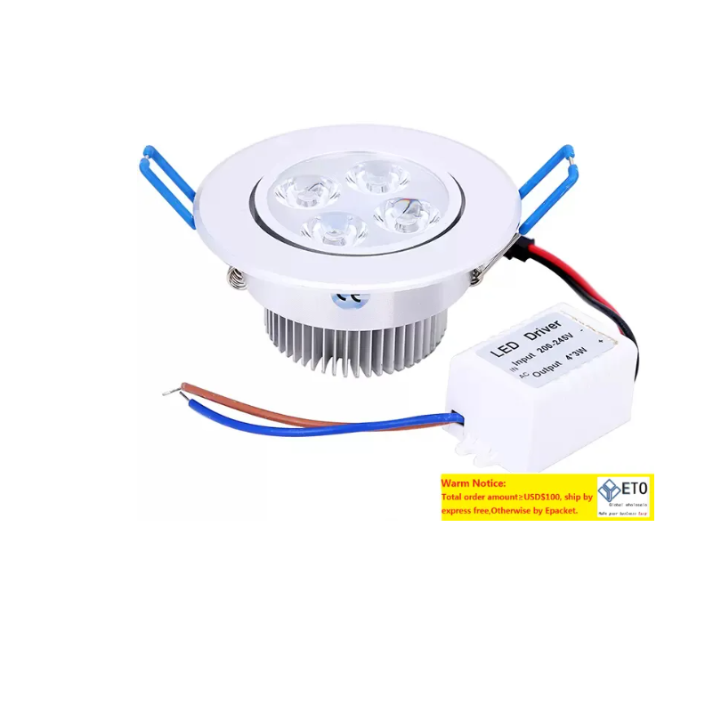 AC 85~265V 110V 220V Dimmable 12W Led Downlight Recessed Ceiling Lamp Pure/Warm White Led Fixture Down Light CE&ROHS DHL