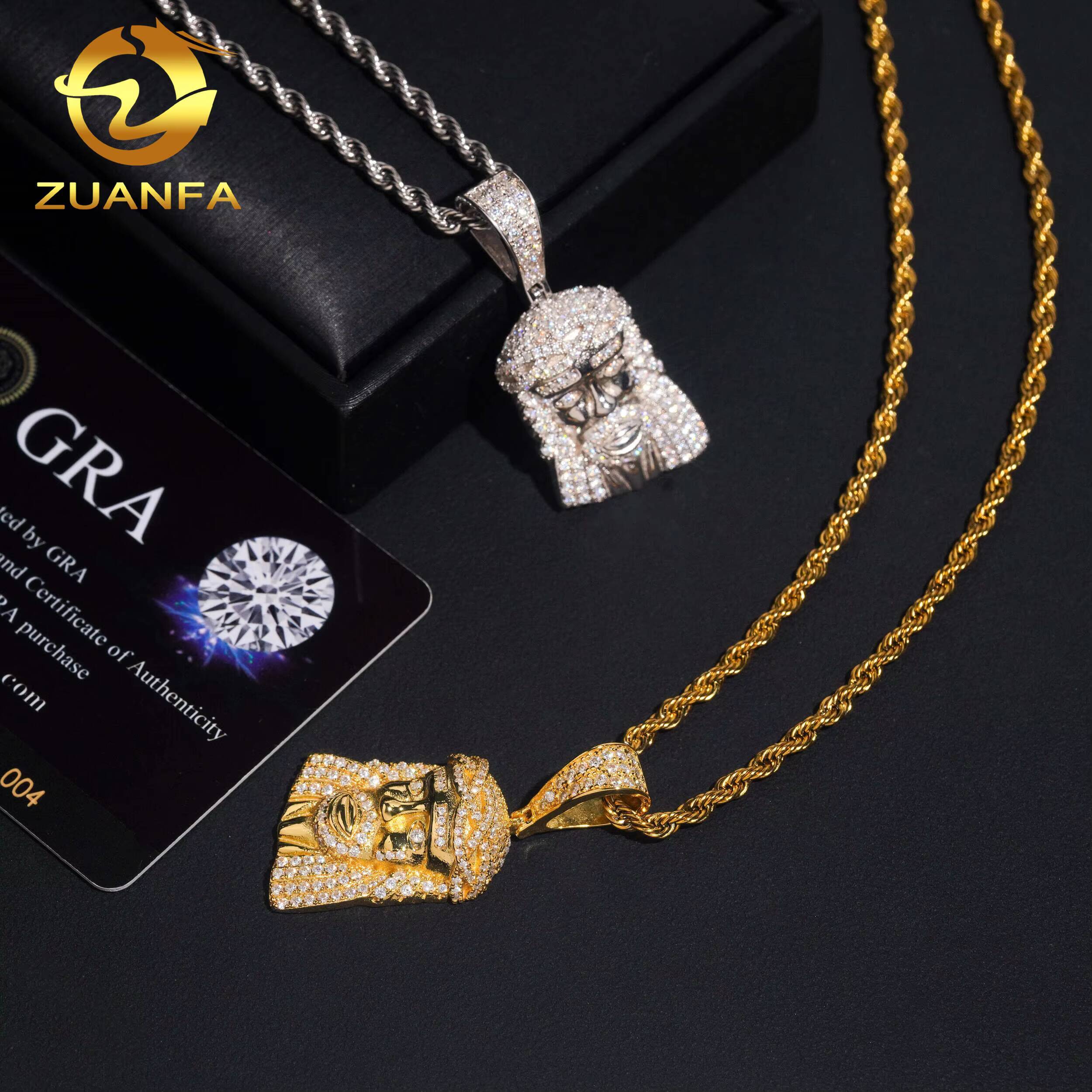 Hip Hop Jewelry GRA Certified Pass Diamond Tester Custom 18K Gold Plated 925 Silver Iced Out VVS Moissanite Jesus Pendant