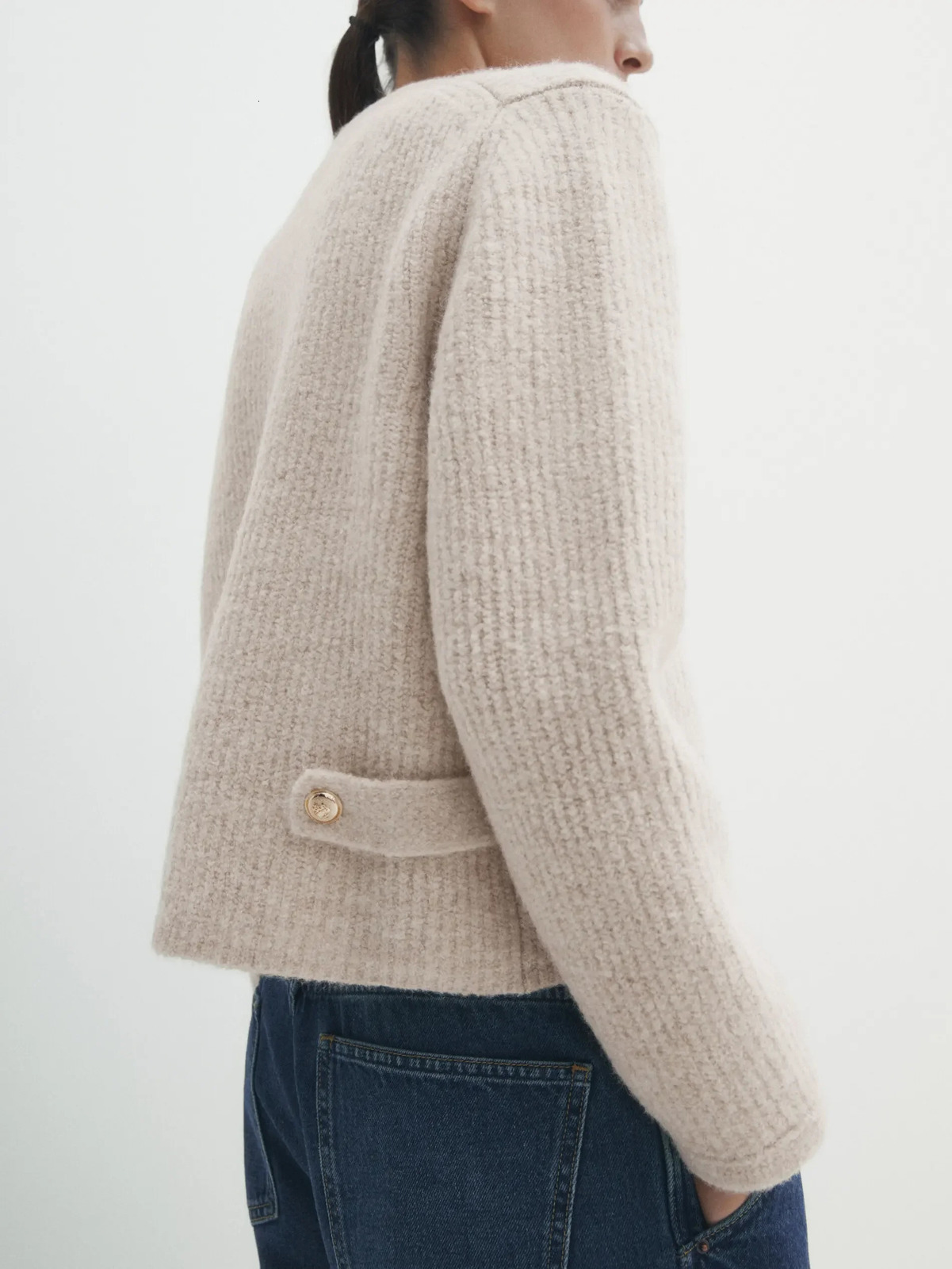 Ethereal Costume Massidutti Spring Style of Womens Casual French Soft Waxy Sweater Knitted Cardigan Short Coat 250728