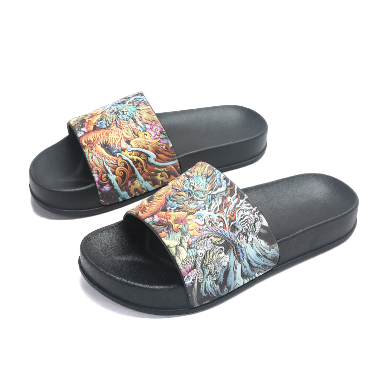 Summer Unisex Oversized Slippers - Korean Style Doodle Print for Couples