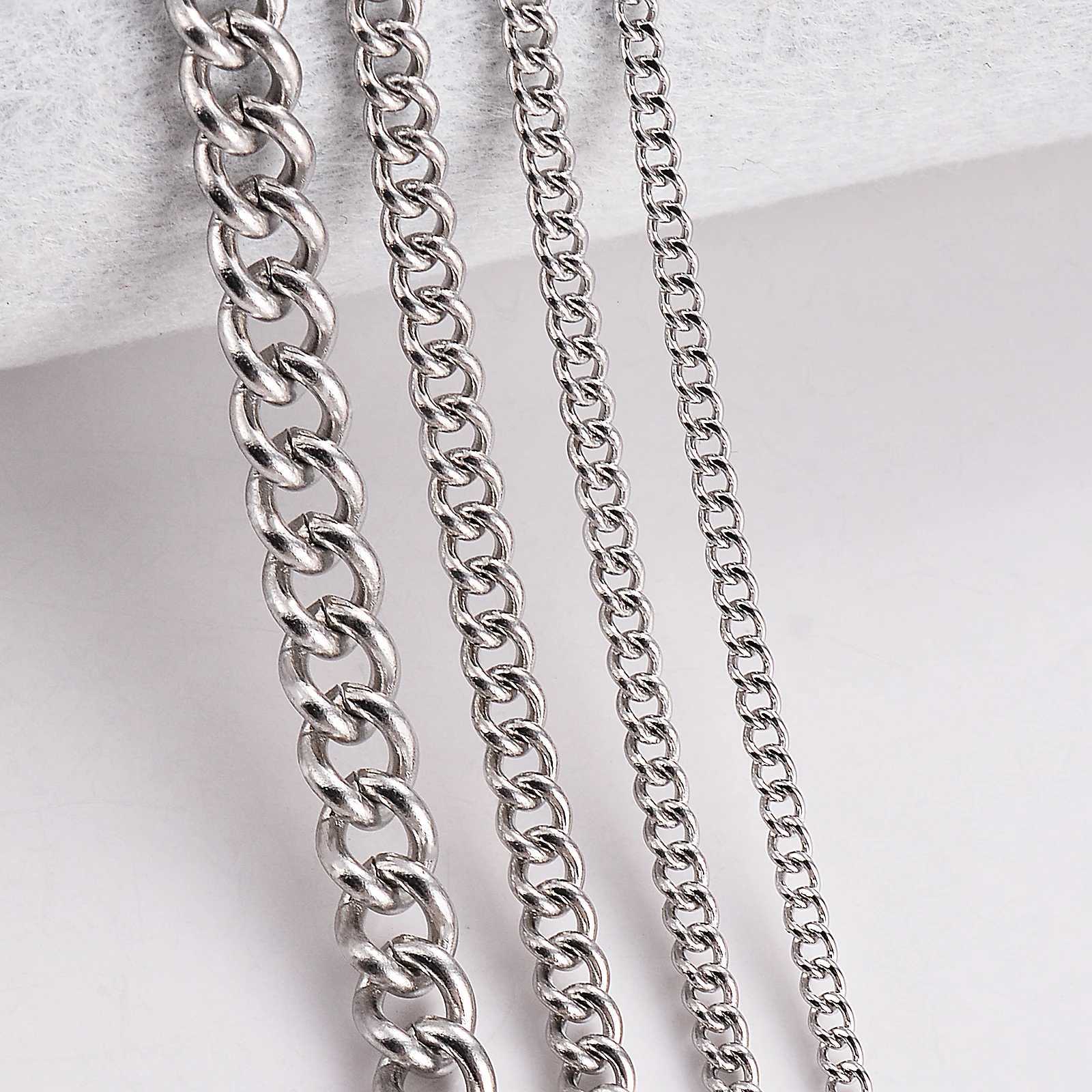1Pc Stainless Steel Basic Link Chain Necklace 1.5/2/3/4.5mm Necklace Chain for DIY Pendant Necklace Jewelry Making XJ250708
