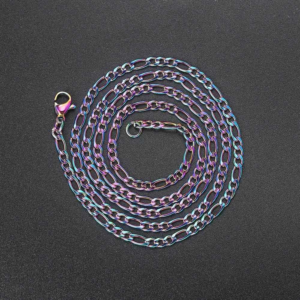 Mens Figaro Chain Necklace Stainless Steel Minimalist 3mm 60cm Gold Color Fashion New Hip Hop Jewelry Gift Collar for Men XJ250708