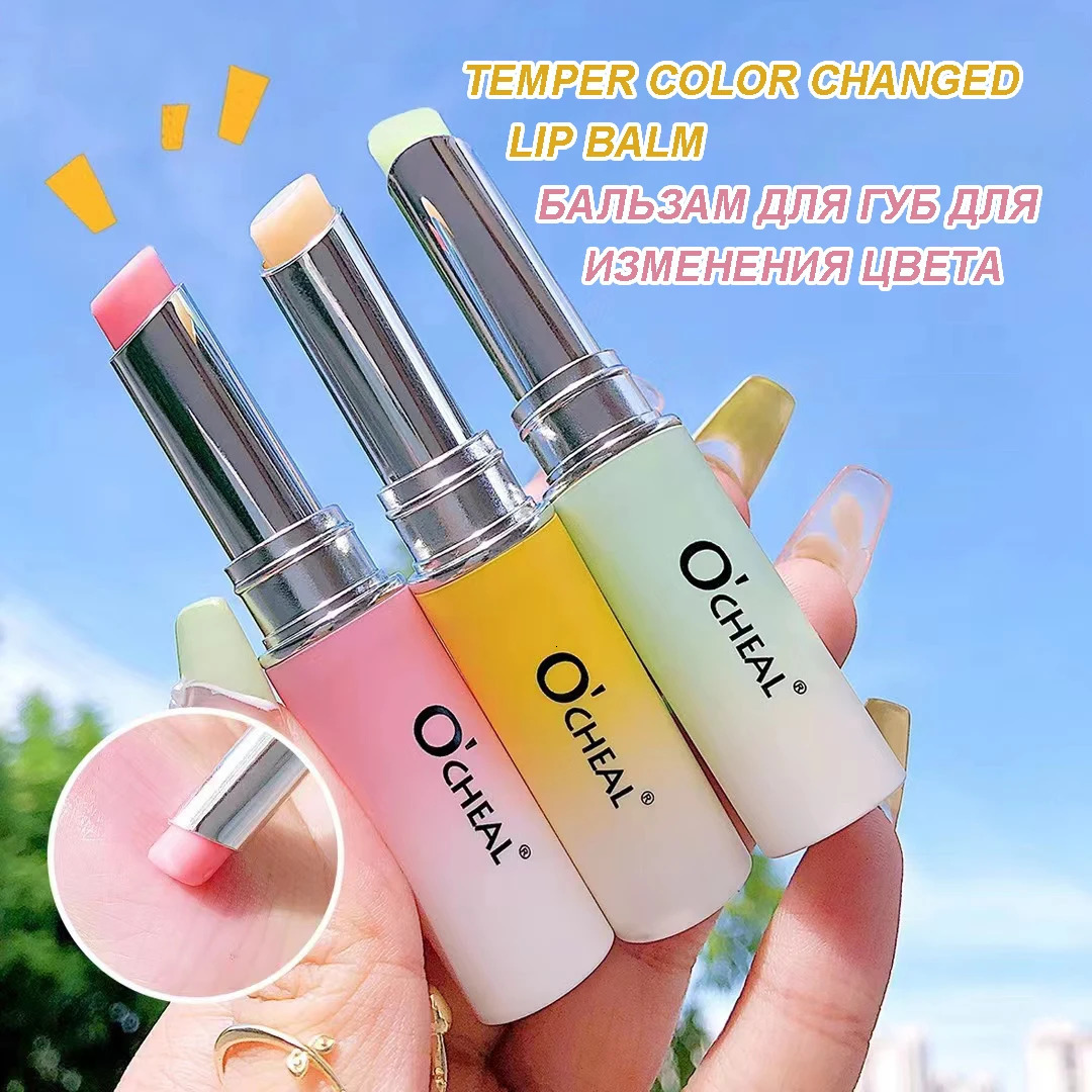 OCHEAL 3 Pcs Moisture Lip Balm Long Lasting Temperature Change Lipstick Aging Lips Mask Casual Type 250726
