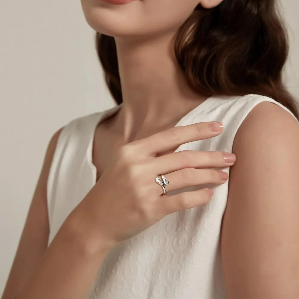 Monkton 100% 925 Sterling Silver Chunky Water Drop Rings For Women Handmade High Polished Band Statement Ring Girl Gifts 250723