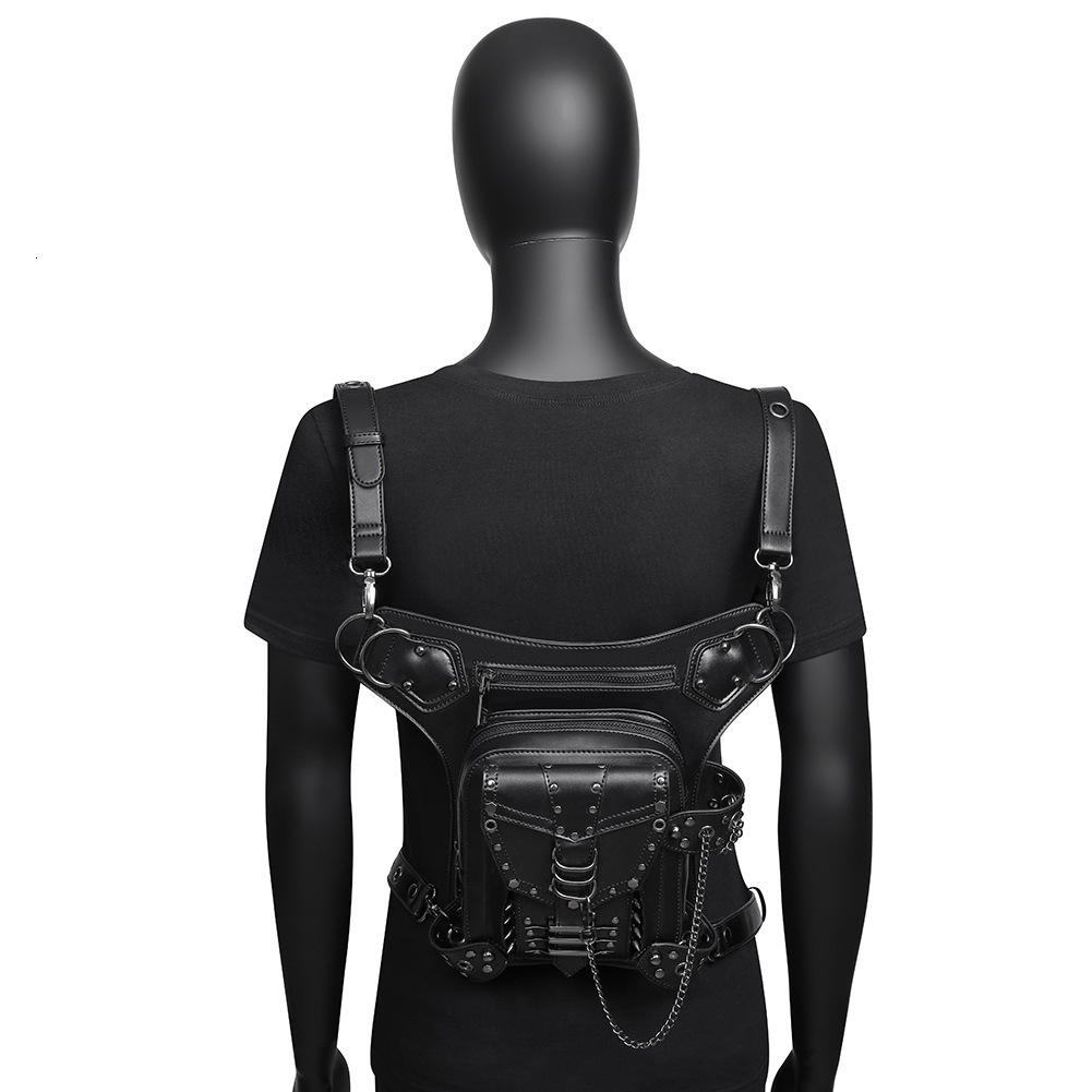 Chain for Women Steampunk Rivet Motorcycle Single Shoulder Crossbody Women's Travel Waist Bag ddmymoon