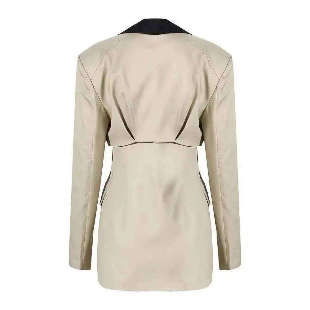 hoodie Khaki Two Ways Wear Irregular Jacket Loose Fit New Lapel Long Sleeve Women Coat Fashion Tide Spring Autumn jacket