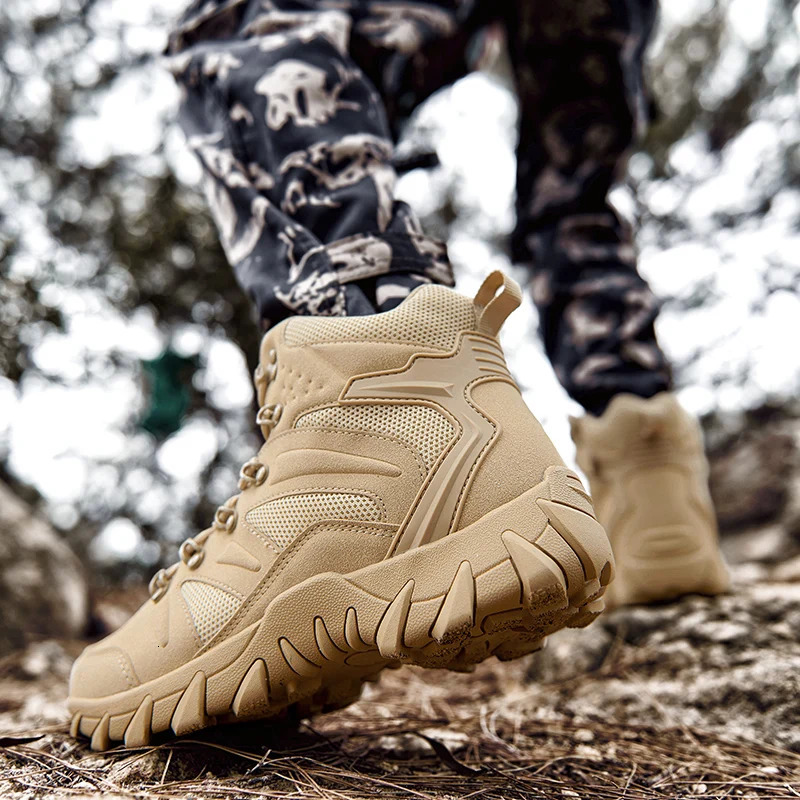 Upgraded Tactics Combat Training Boots Male Outdoors Camping Antiwear Rapid Response Hiking Shoes Fishing Hunting Sneakers Men 250725