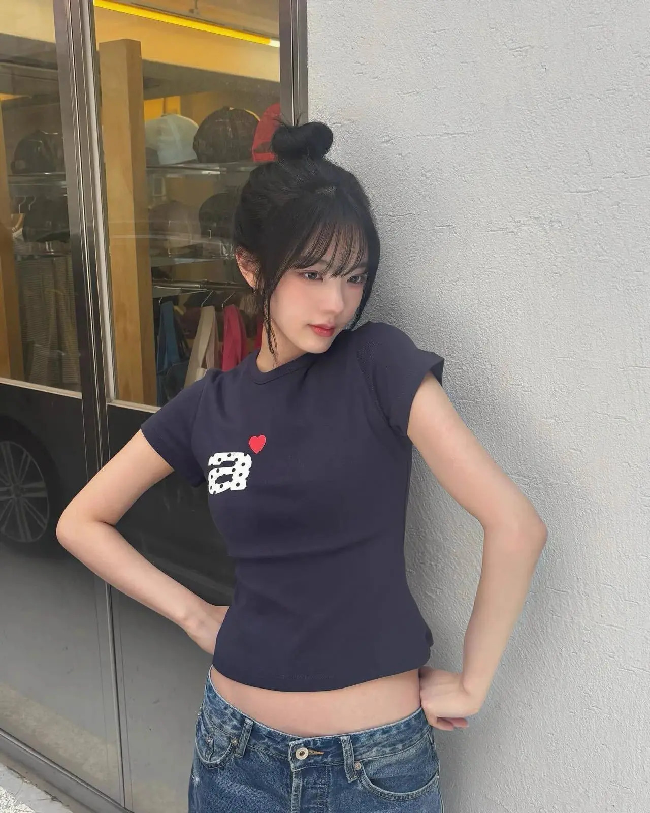 Korean Style Fashion Retro Kawaii Letter Graphics T shirts Women Slim Y2K Top Harajuku Gothic Casual Streetwear 250728