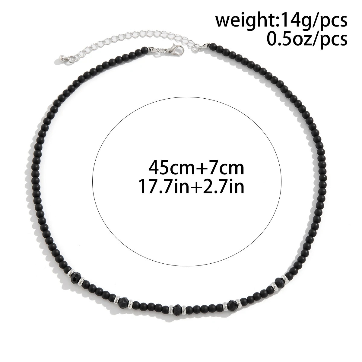 Salircon Punk Black Crystal Bead Clavicle Necklace Mens Simple Ethnic Style Bead Chain Choker On Neck Jewelry Gift 250723