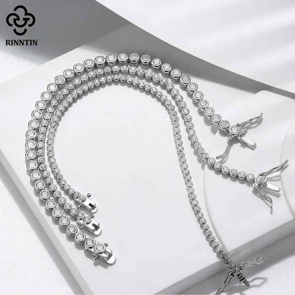 925 Sterling Silver Rinntin Shiny Tennis Bracelet 1.5/2/3mm Clear Cubic Zirconia for Women Luxury Chain Bracelet Jewelry SB143 W250728