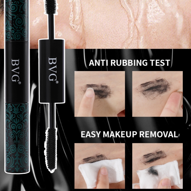 2 in 1 Mascara Eyelashes Extension Lengthens Waterproof Volume Long Lasting Black Silk Fiber Double Head Mascara Female Makeup Mascara Waterproof Does