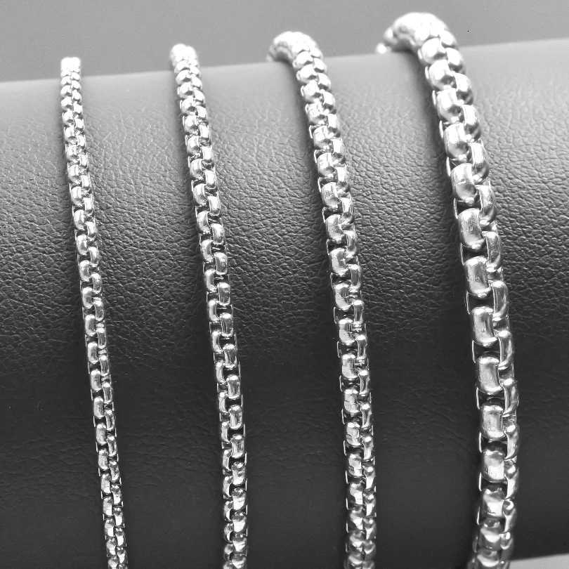 2mm/2.5mm/3mm Width Colored Vintage Stainless Steel Necklace Bracelets Chain DIY Jewelry Making Choker Necklaces For Women Men XJ250708