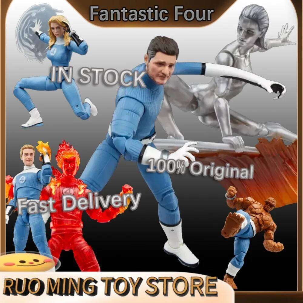 In Stock Genuine Legends Four Invisible Woman Human Torch Mister Fantastic Action Figure Model Children Toy Desk Decor