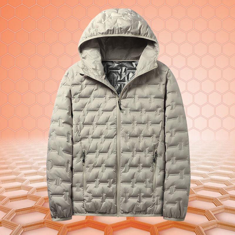 free shippingWinter fashion lightweight down jacket hooded 80 grey duck jacket mens warm jacket