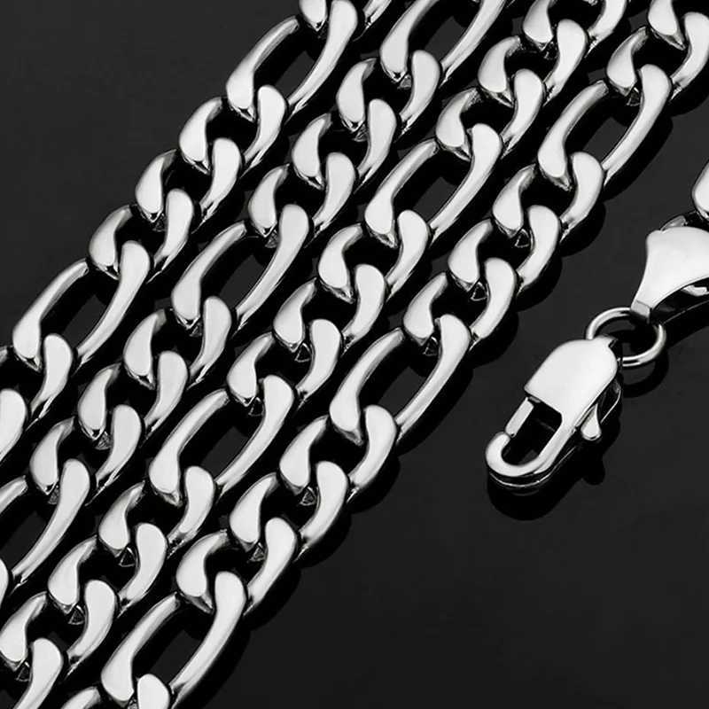925 Sterling Silver 40-75cm Figaro Chain Necklace Men Women Fashion Simple Chain Wedding Christmas Gift Jewelry Accessories XJ250708