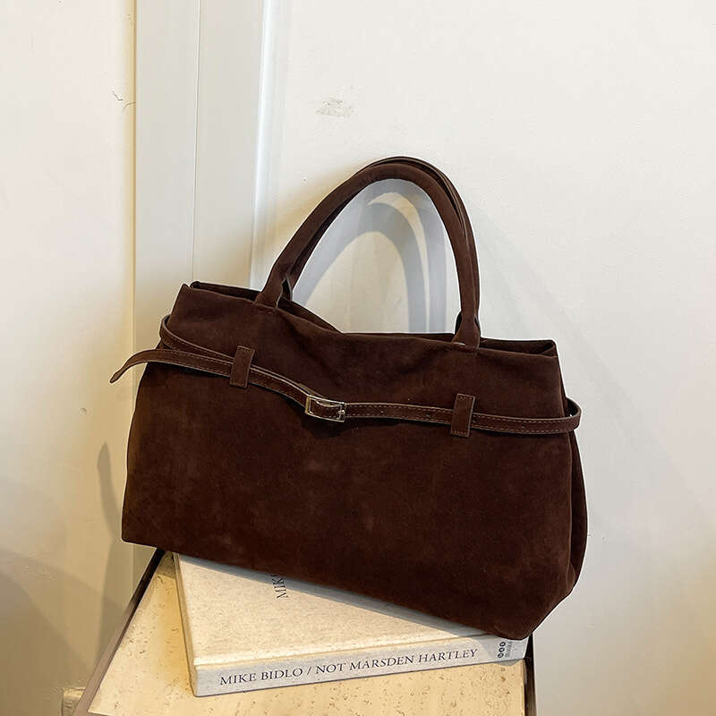 Cross-Border New Trendy Fashion Versatile Retro Suede Tote Design Handbag Shoulder Bag