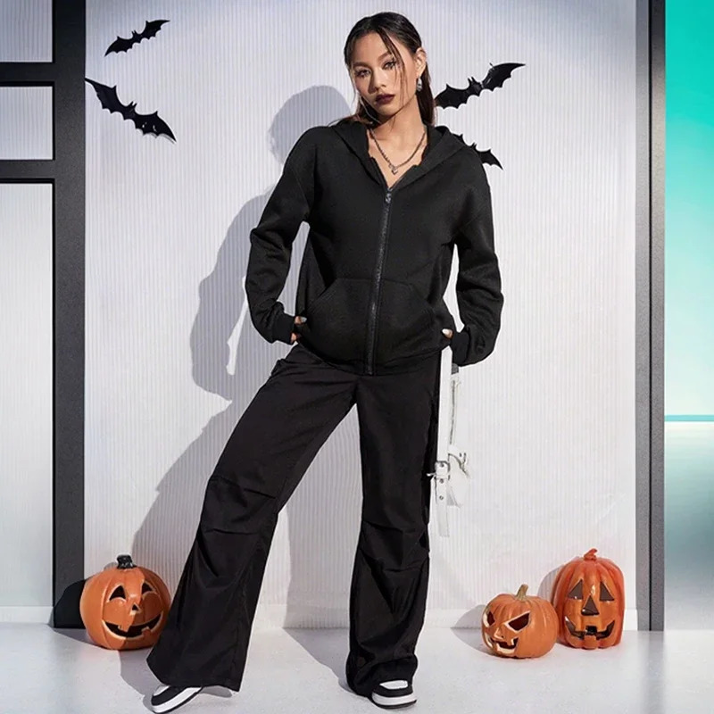 Womens Hoodies High Quality Pure Color Zipup Hooded Sweatshirts Autumn Female Urban Casual Fashion Warm Jackets 250728