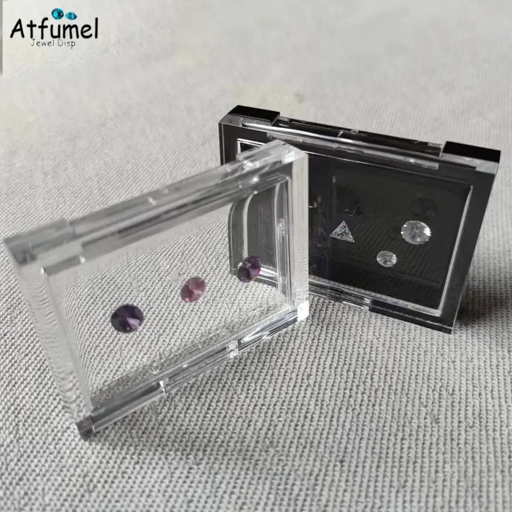 Sale Adhesive Loose Diamond Box Transparent Gemstone Storage Case Stone Packaging Show Case Sticky Gems Organizer Holder Tray 250723