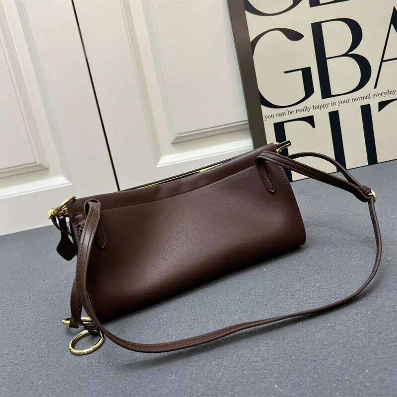 Curved Clip Genuine Leather Design French Fashion Hobo Ladies Purse Shoulder Crossbody Bag Retro Women 2025 New