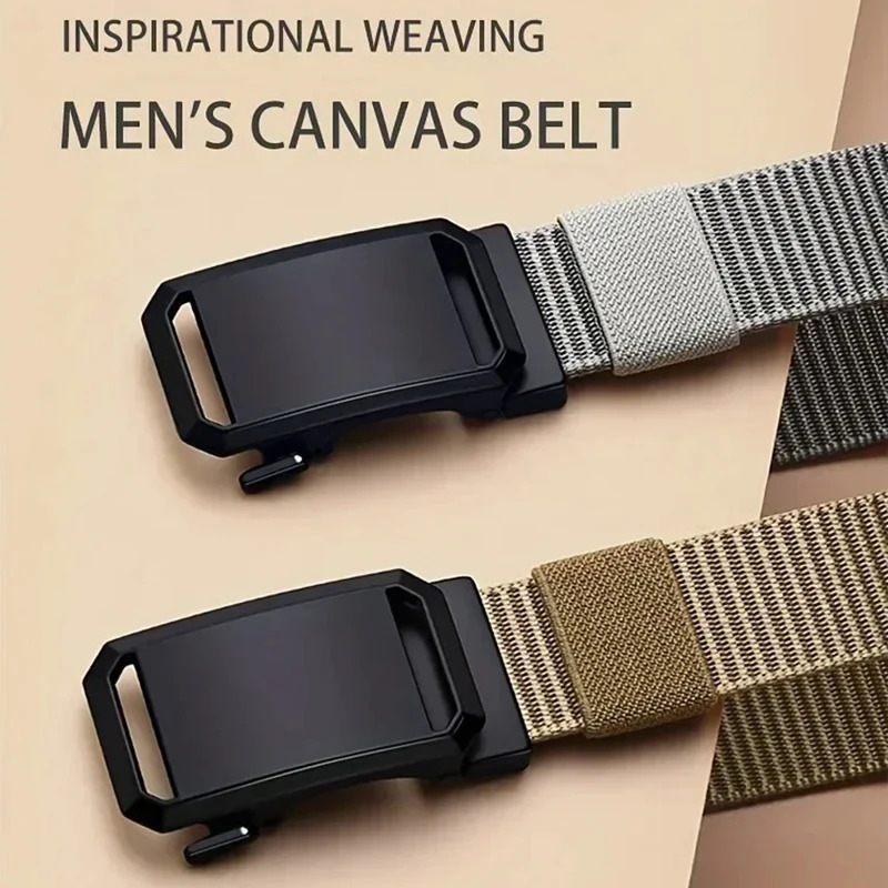 Men Automatic Buckle Belt Canvas Tactical Workwear Casual Outdoor Training Unisex Pants Accessories Fashion Waistband 250716
