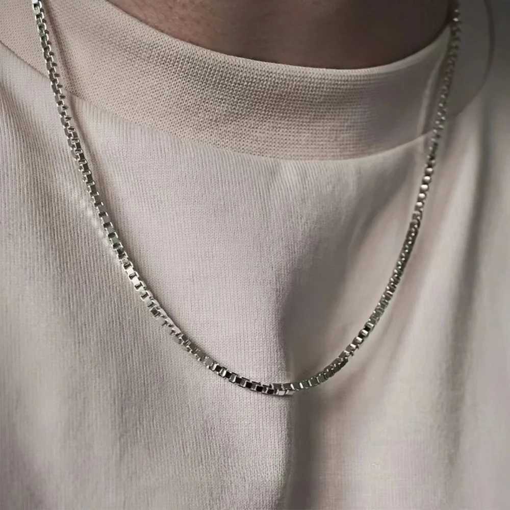 3MM 316L Stainless Steel Box Chain Necklace Simple Mens Basic Accessories Hip Hop Trendy Jewelry XJ250708