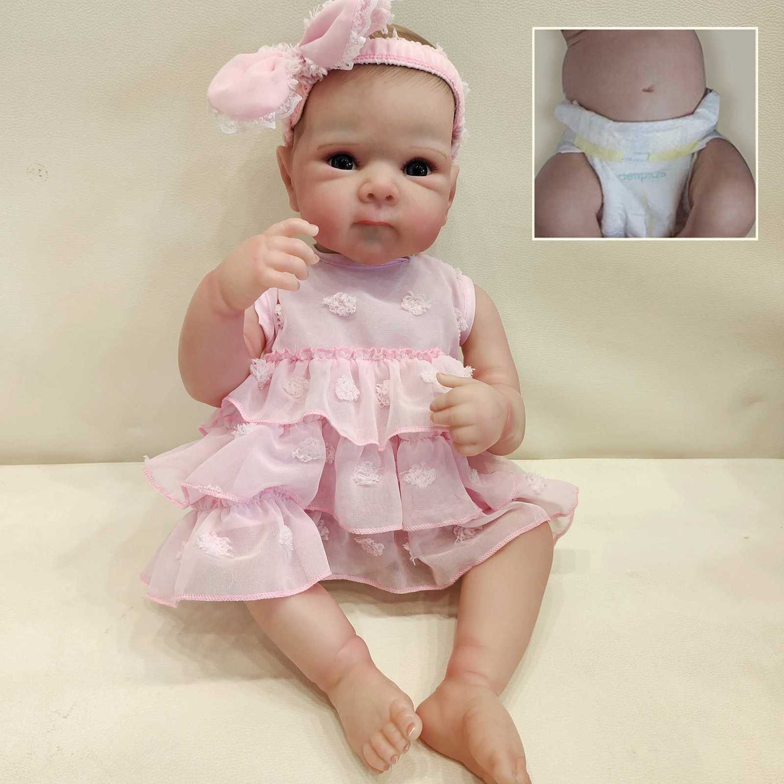 18-inch Lifelike Full Body Bettie Reborn Baby Newborn Doll Cuddly Baby Multiple Layers Painting 3D Skin with Hand Drawn Hair W250728