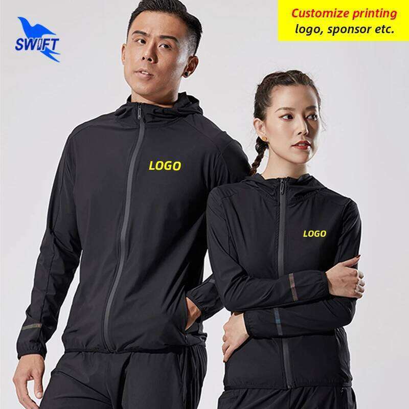 Customize Couples Outdoor Sportswear Jackets Men Women Quick Dry Breathable Hooded Coat Anti-UV Hoodies for Hiking Jogging